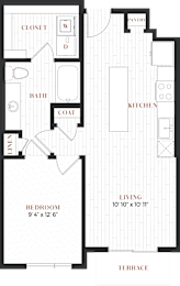 1 bed, 1 bath, 660 sqft, $1,724