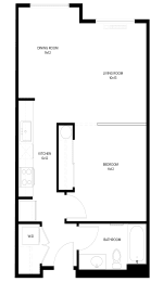 Studio, 1 bath, 667 sqft, $1,567