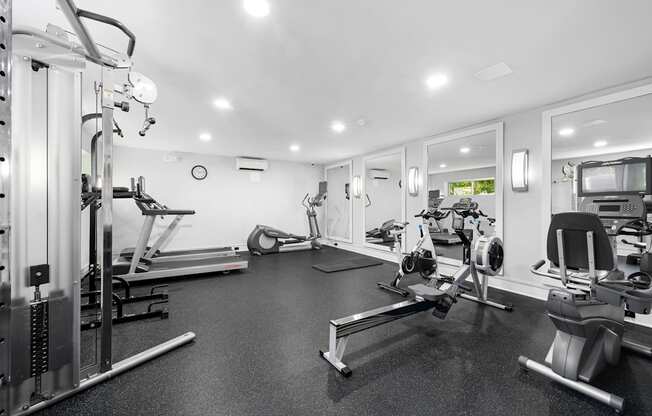 the gym is equipped with state of the art equipment