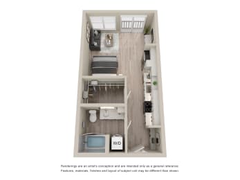 Studio, 1 bath, 482 sqft, $2,145
