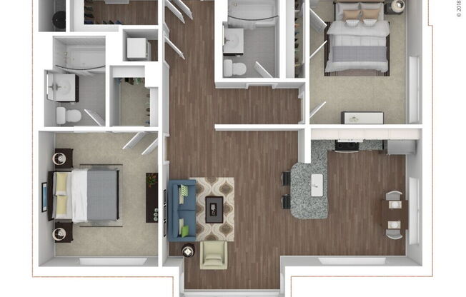 2 beds, 2 baths, 1,016 sqft, $2,950