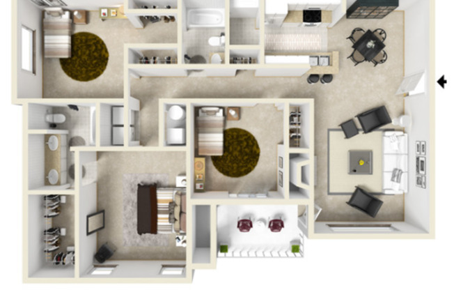 3 beds, 2 baths, 1,479 sqft, $1,275, Unit 1817