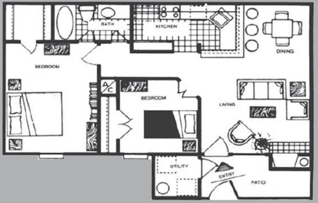 2 beds, 1 bath, 821 sqft, $1,173