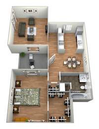 1 bed, 1 bath, 752 sqft, $1,069