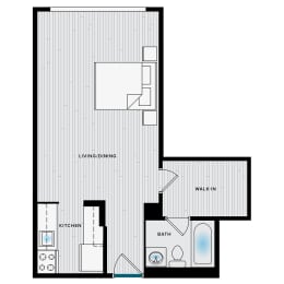 Studio, 1 bath, 447 sqft, $1,615