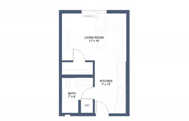 Studio, 1 bath, 408 sqft, $1,099, Unit 302