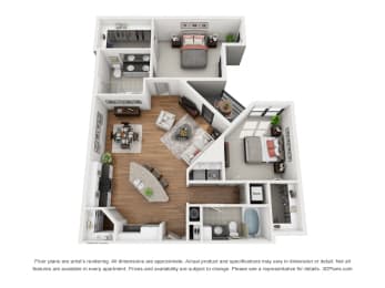 2 beds, 2 baths, 1,230 sqft, $2,802