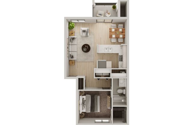 1 bed, 1 bath, 708 sqft, $1,600, Unit A103