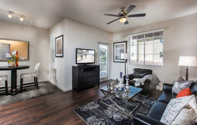 furnished living room at Capriana at Chino Hills, Chino Hills, California
