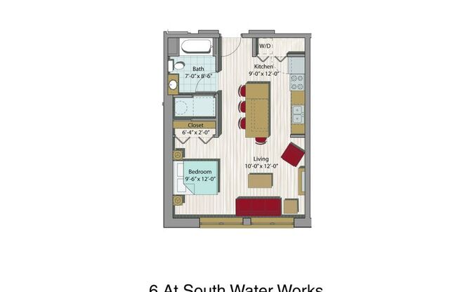 Studio, 1 bath, 541 sqft, $1,325, Unit 301