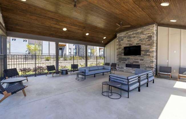 Outdoor Patio at Evolve at Parkway Apartment Homes, Concord North Carolina