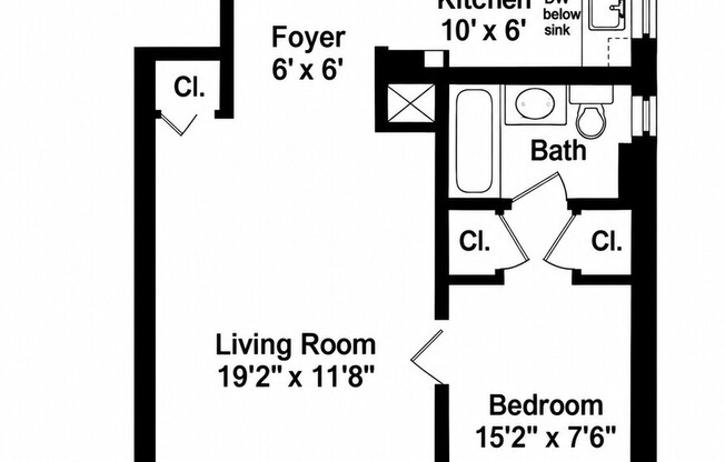 1 bed, 1 bath, $4,500, Unit 7J