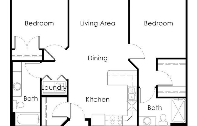 2 beds, 2 baths, 980 sqft, $1,080, Unit 107B