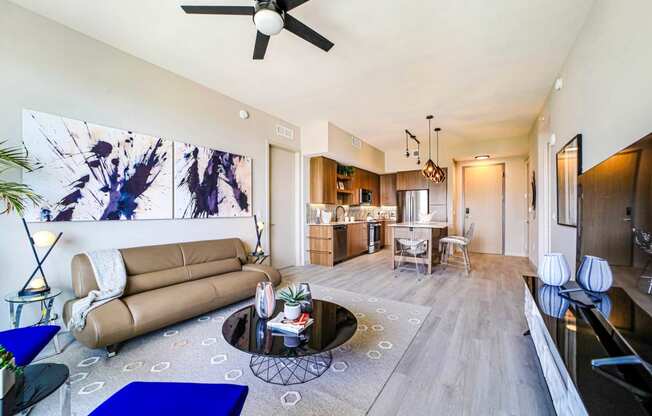 Modern Living Room at Quantum Apartments, Florida