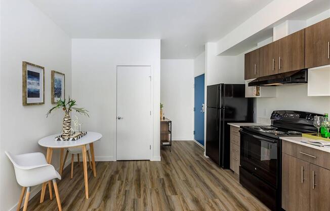 a kitchen or kitchenette at uptown city loft at Jefferson Yards, Tacoma