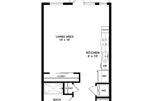Studio, 1 bath, 499 sqft, $1,685