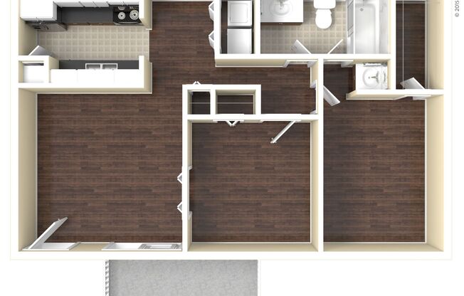 2 beds, 1 bath, 800 sqft, $1,345