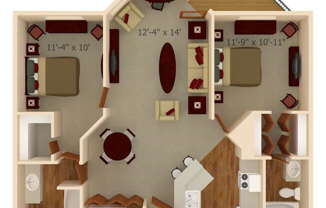 2 beds, 2 baths, 1,122 sqft, $1,485, Unit 3700302