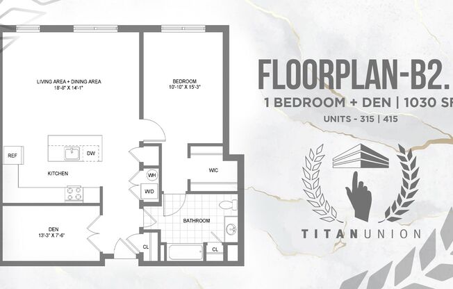 1 bed, 1 bath, 867 sqft, $2,980, Unit 415