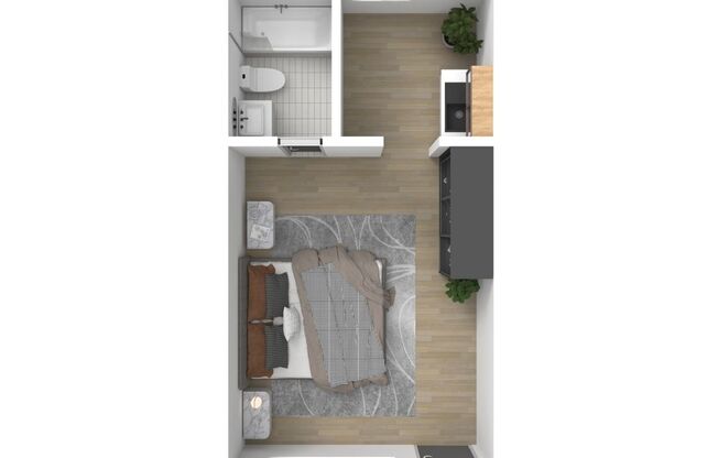 Studio, 1 bath, 312 sqft, $1,995