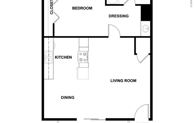 1 bed, 1 bath, 726 sqft, $2,687