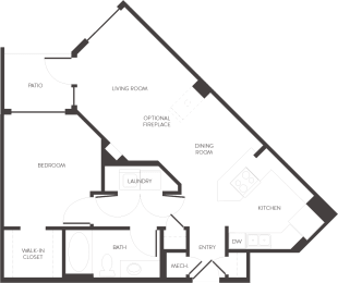 1 bed, 1 bath, 764 sqft, $1,555