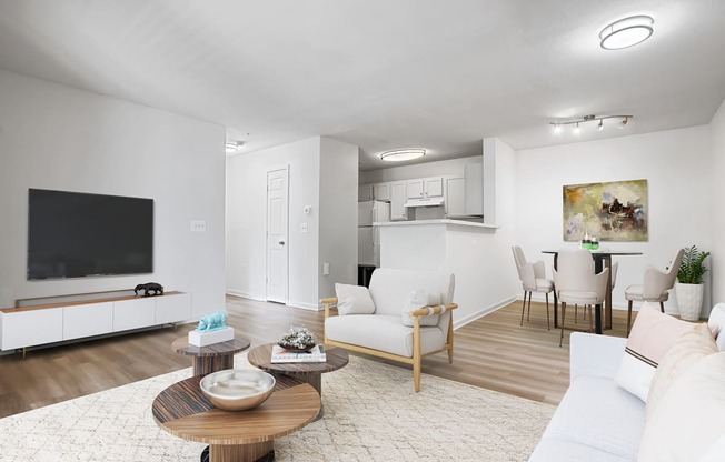 a living room with a couch and a table