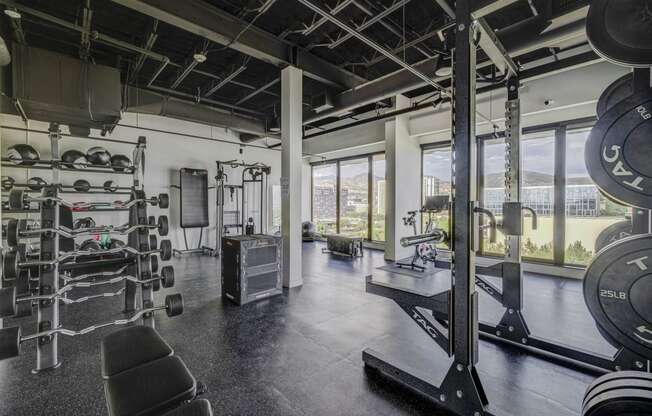 State-of-the-art Fitness Center with Panoramic City and Mountain Views