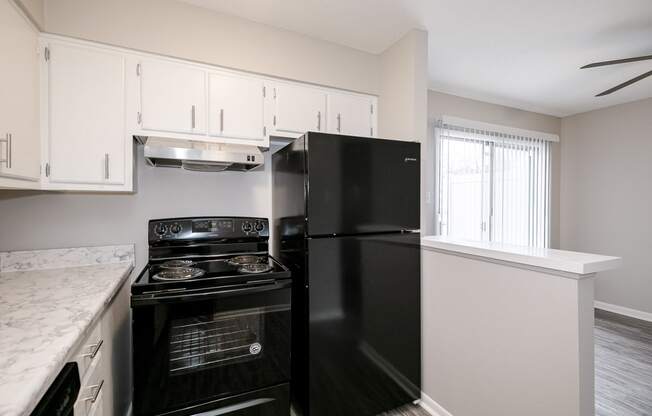 Updated Kitchen With Black Appliances at Arbor Pointe at Hillcrest, Little Rock, 72205