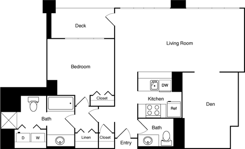 1 bed, 1 bath, 1,378 sqft, $4,126