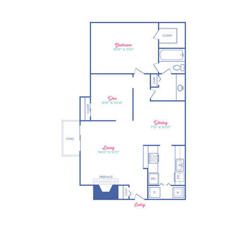 1 bed, 1 bath, 845 sqft, $1,059