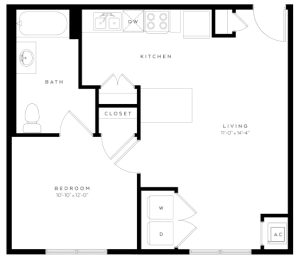 1 bed, 1 bath, 647 sqft, $1,355
