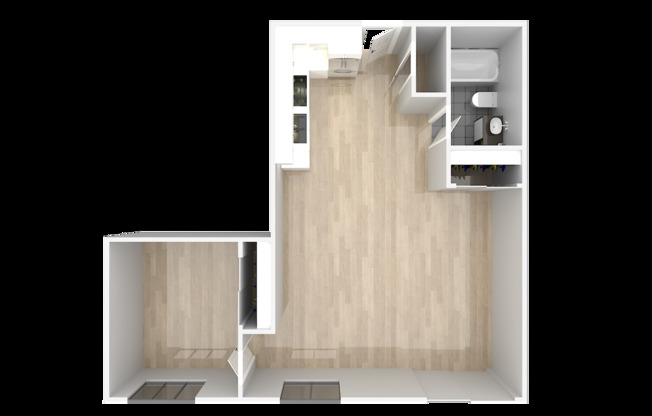 1 bed, 1 bath, 592 sqft, $1,450, Unit 5-2C