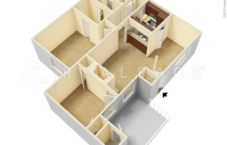 2 beds, 1 bath, 846 sqft, $1,270