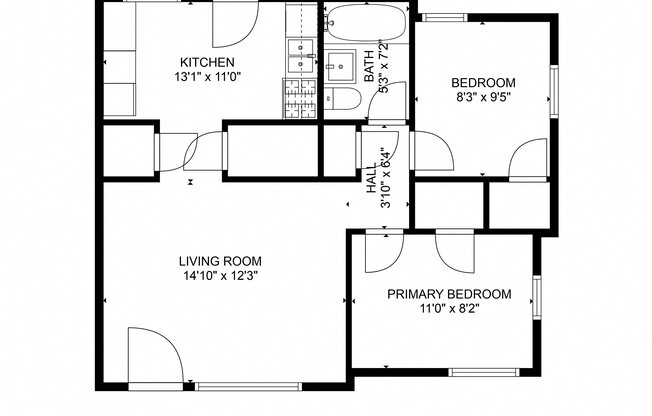 2 beds, 1 bath, 1,340 sqft, $1,009