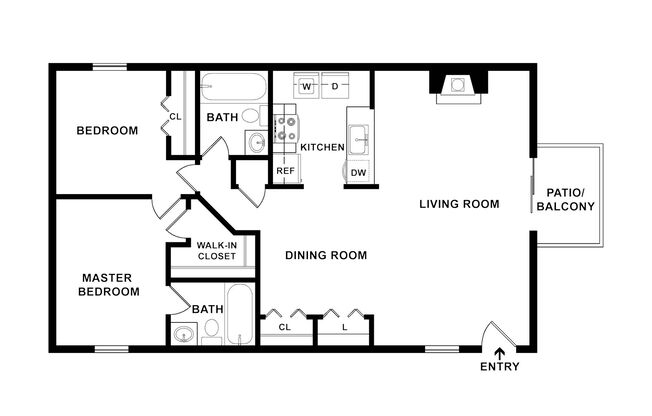 2 beds, 2 baths, 980 sqft, $1,299, Unit 17-1704