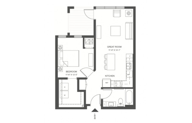 1 bed, 1 bath, 661 sqft, $1,695, Unit 313