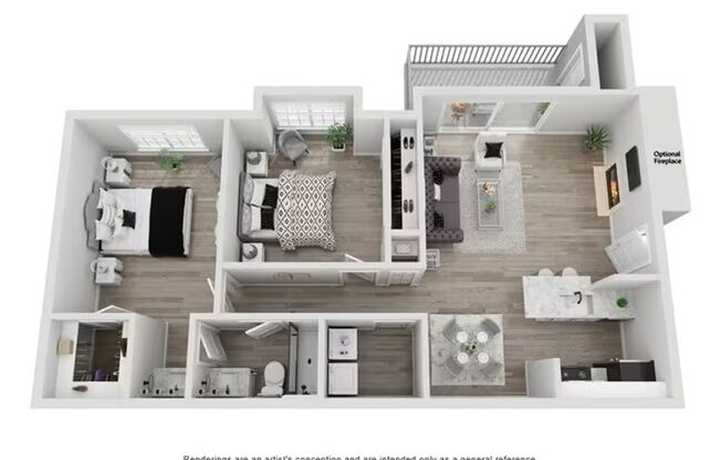 2 beds, 1 bath, 848 sqft, $916