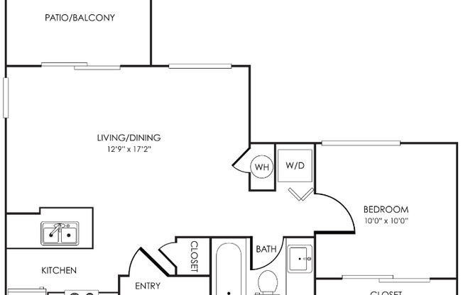 1 bed, 1 bath, 616 sqft, $1,825