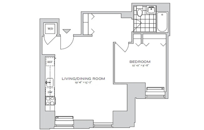 1 bed, 1 bath, 662 sqft, $5,460, Unit 3206