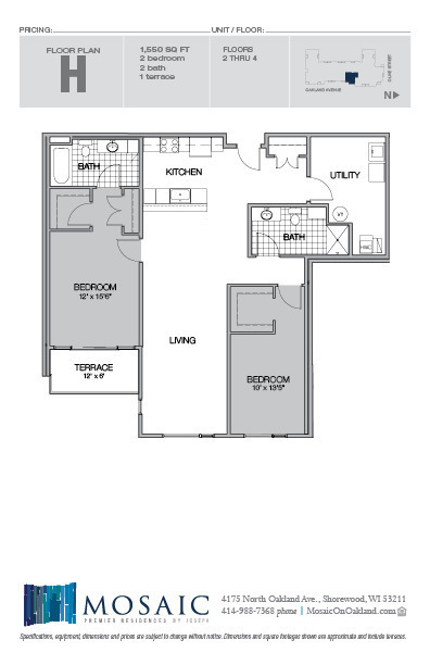 2 beds, 2 baths, 1,550 sqft, $2,400, Unit 409