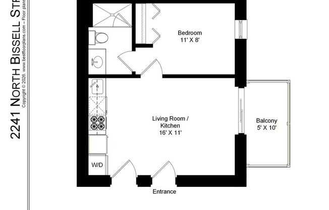 1 bed, 1 bath, 416 sqft, $2,595, Unit 2241-3E