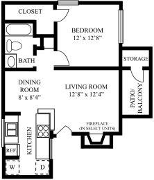 1 bed, 1 bath, 607 sqft, $1,017