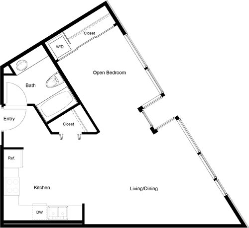 1 bed, 1 bath, 685 sqft, $2,052, Unit 207