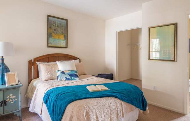 Desert Sands bedroom with white walls. 
