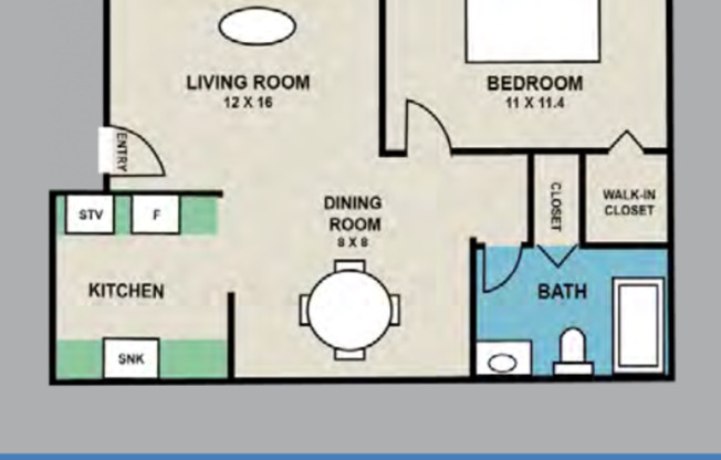 1 bed, 1 bath, 583 sqft, $1,100, Unit 32