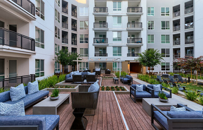 outdoor lounge at Altana, Glendale, California