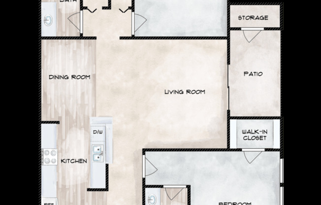 2 beds, 2 baths, 1,105 sqft, $1,525