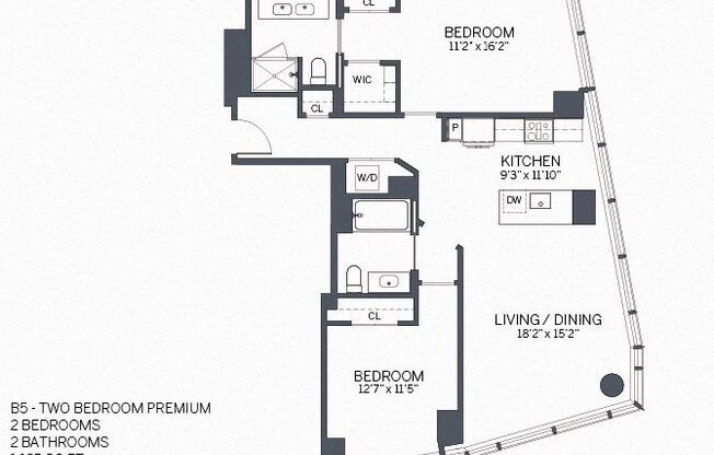2 beds, 2 baths, 1,125 sqft, $5,507