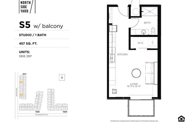 Studio, 1 bath, 457 sqft, $790, Unit 3303